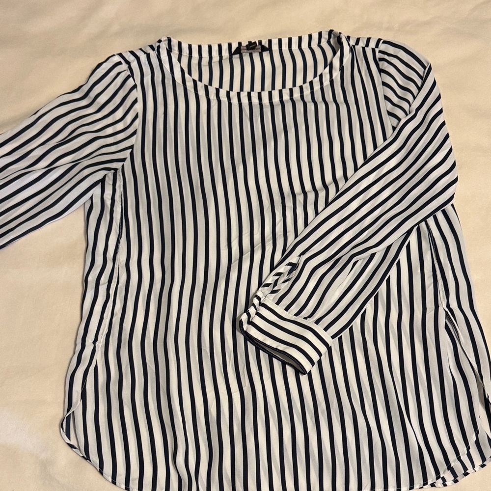 Banana Republic Black and White Striped Blouse
